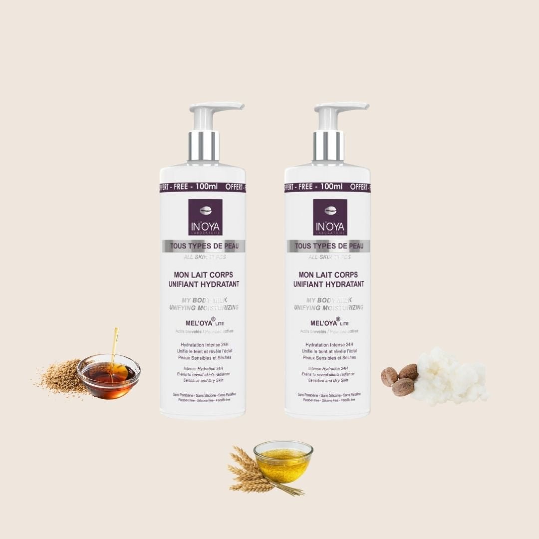 Duo Lait Corps Unifiant Hydratant INOYA - Beauté Hérins - 